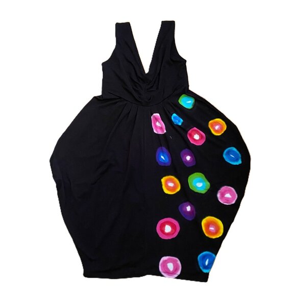 Designs by Naomi vintage Y2K asymmetrical design dress polka dots - Picture 1 of 15